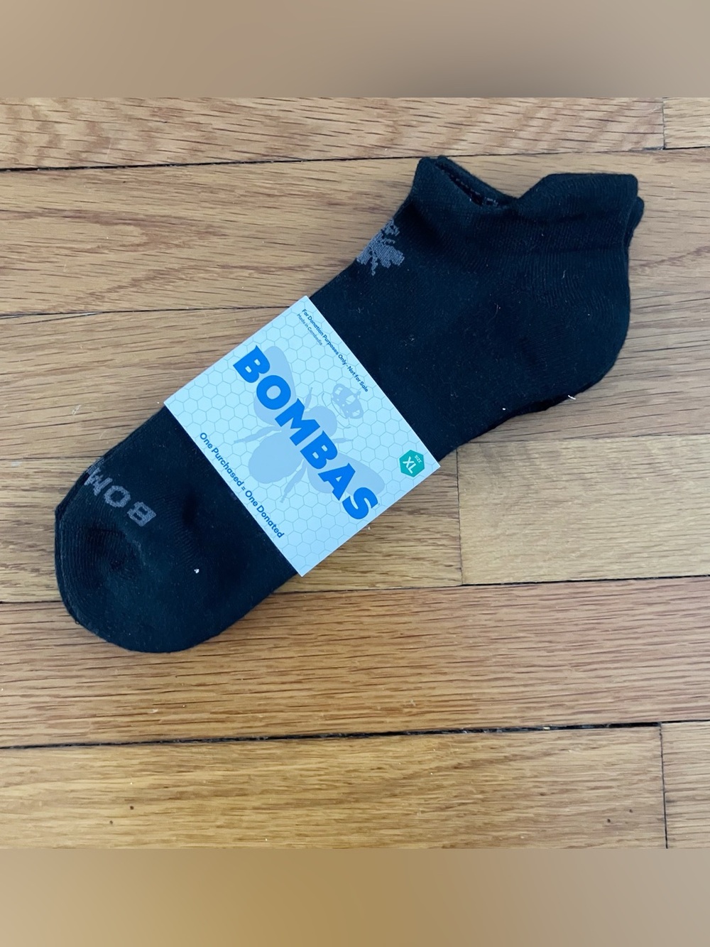 Bombas New NWT Black Workout Gym Casual Ankle Socks XL Extra Large 13.5-16